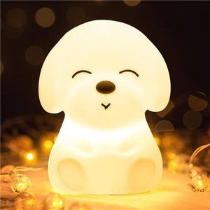 Night Light for Kids,16 Colors Dog NightLights for Kids Room,Auto Timer Silicone